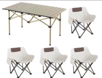 Long Table / 4 Moon Chairs